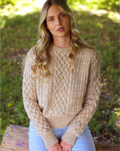Ivy Cable Knit Sweater Heather Beige Unisex