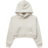 Flag Fleece Crop Hoodie Eggshell