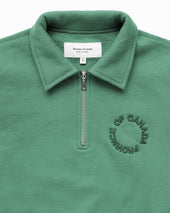 Half Zip Fleece Sweatshirt Green Unisex