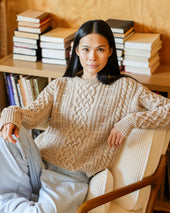 Ivy Cable Knit Sweater Heather Beige Unisex