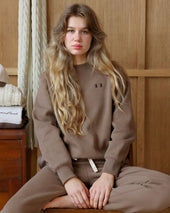 Flag Fleece Sweatshirt Chestnut Unisex