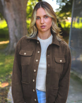 Reverse Fleece Overshirt Chestnut Unisex