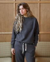 Flag Fleece Sweatshirt Coal Unisex