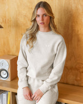 Flag Fleece Sweatshirt Eggshell Unisex