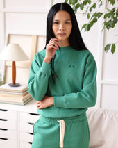 Flag Fleece Sweatshirt Green Unisex