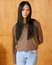 Monday Long Sleeve Crop Top Heather