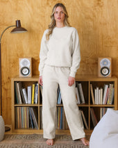 Flag Fleece Wide Leg Sweatpant Eggshell Unisex