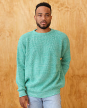 Cotton Knit Sweater Heather Green Unisex