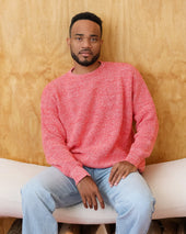 Cotton Knit Sweater Heather Red Unisex