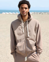French Terry Zip Hoodie Mocha Unisex