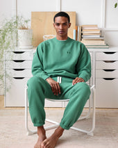 Flag Fleece Sweatshirt Green Unisex