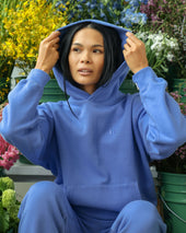 Flag Fleece Hoodie Periwinkle Unisex