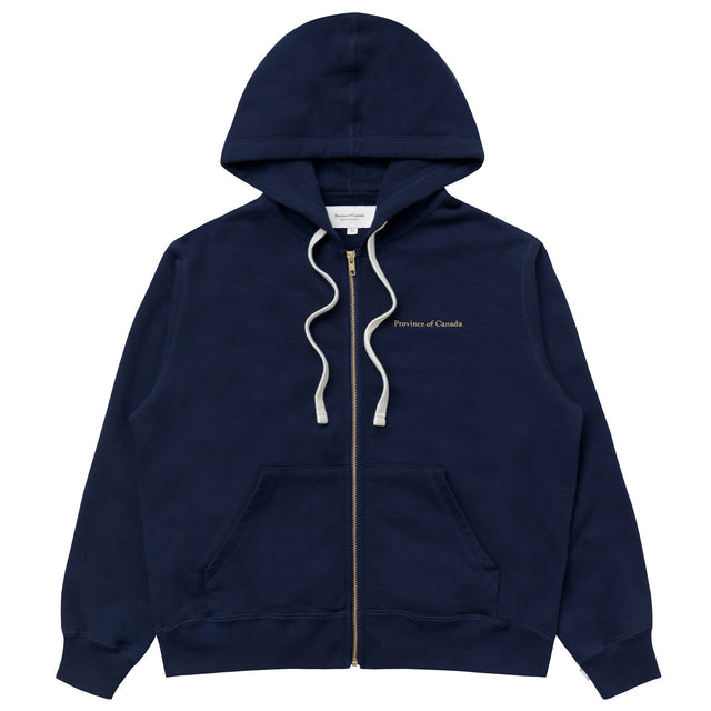 French Terry Zip Hoodie Navy - Unisex