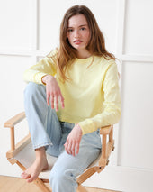 Monday Long Sleeve Crop Top Lemon