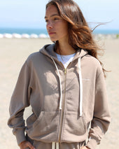 French Terry Zip Hoodie Mocha Unisex