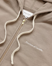 French Terry Zip Hoodie Mocha Unisex
