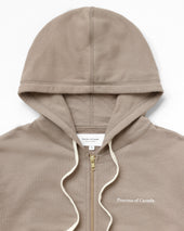 French Terry Zip Hoodie Mocha Unisex