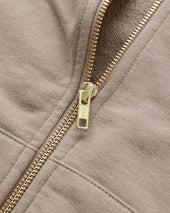French Terry Zip Hoodie Mocha Unisex