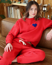 Heart Sweatshirt Red Unisex