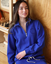 Half Zip Fleece Sweatshirt Royal Unisex