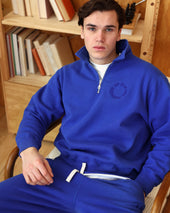 Half Zip Fleece Sweatshirt Royal Unisex