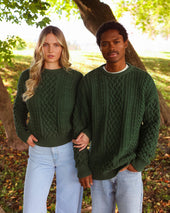 Ivy Cable Knit Sweater Forest Unisex