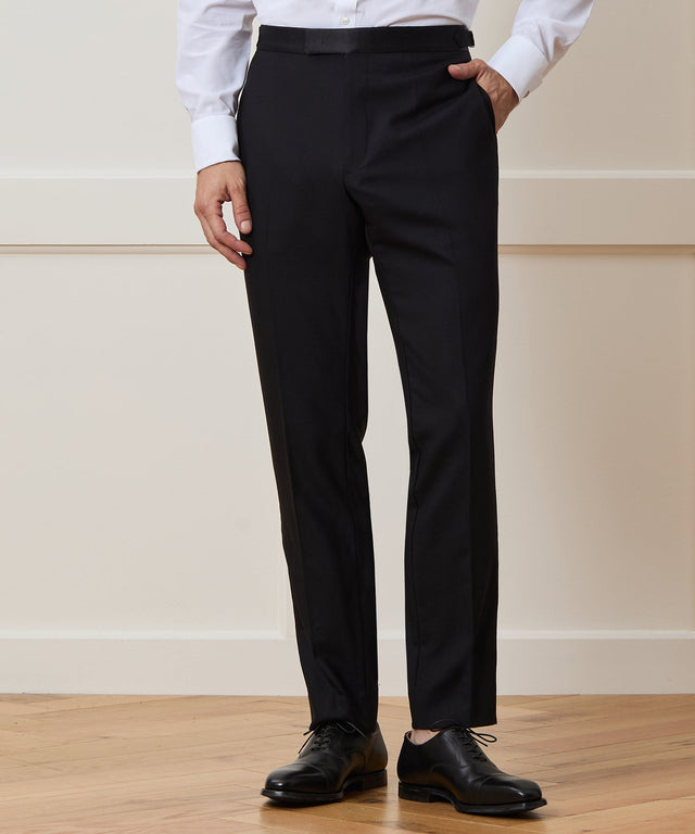 Slim Italian Wool Tuxedo Trouser