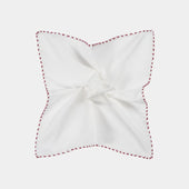 White Stitch Edge Pocket Square