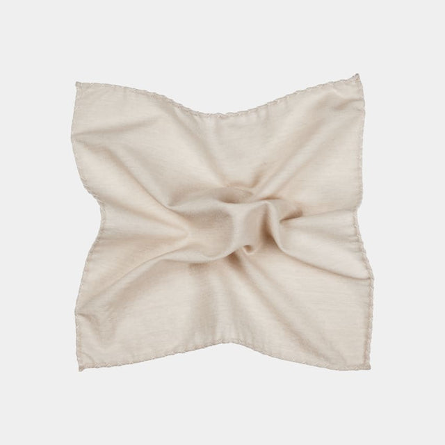 Light Brown Stitch Edge Pocket Square