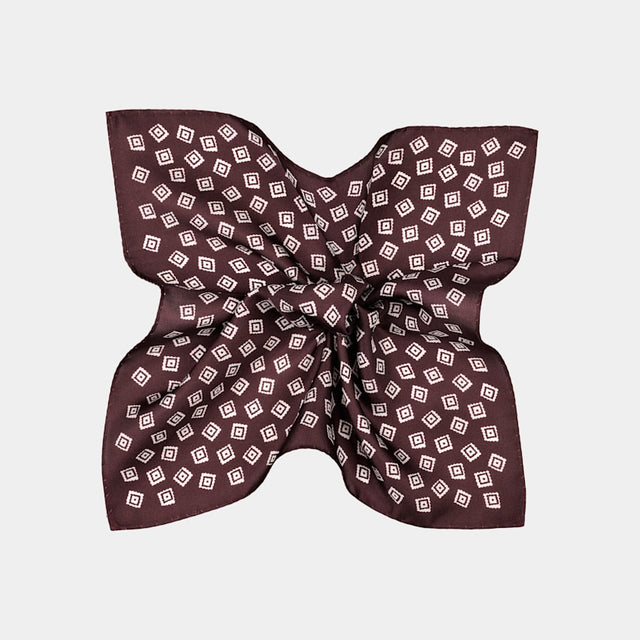 Burgundy Graphic Pocket Square