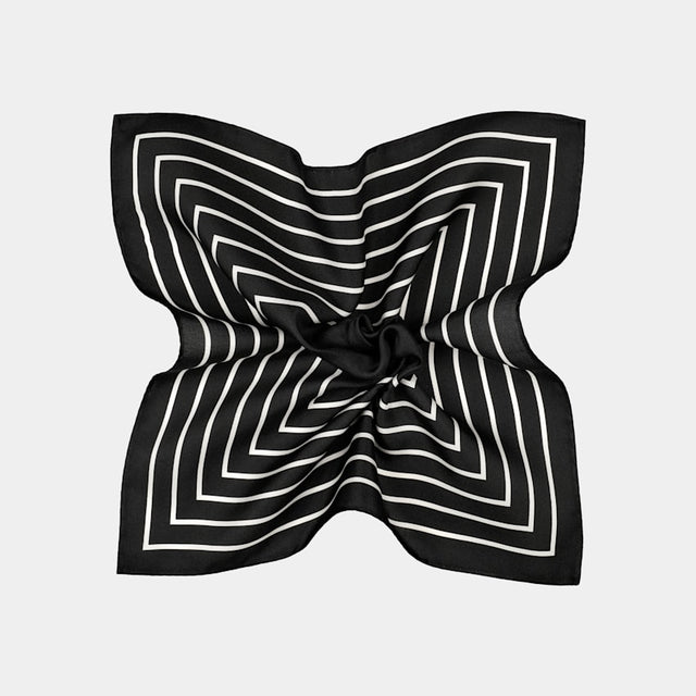 Black Striped Pocket Square