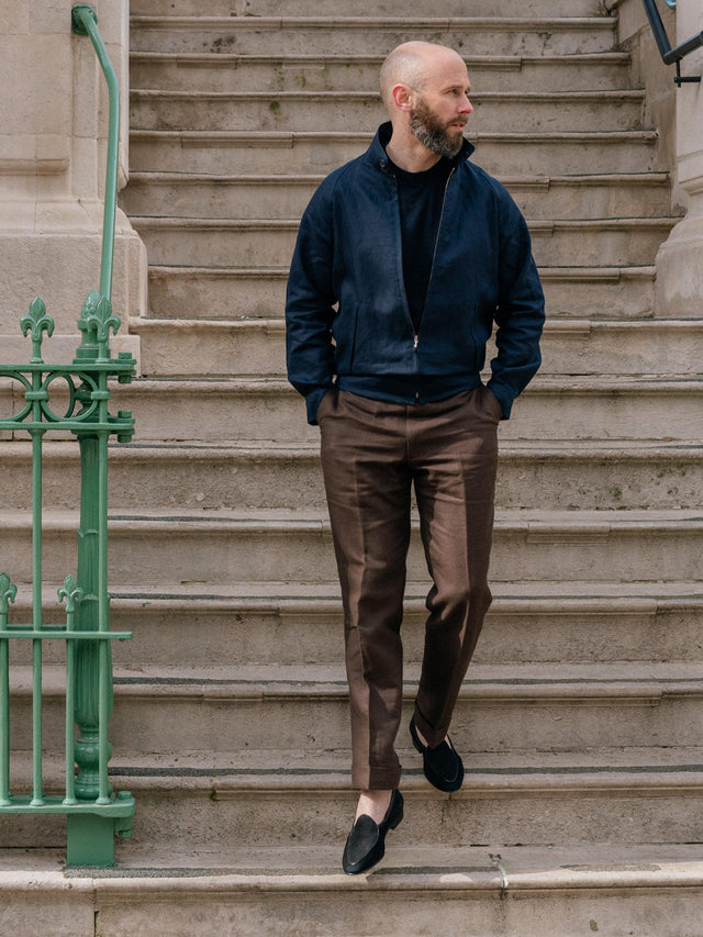 The Permanent Style Linen Harrington - Navy