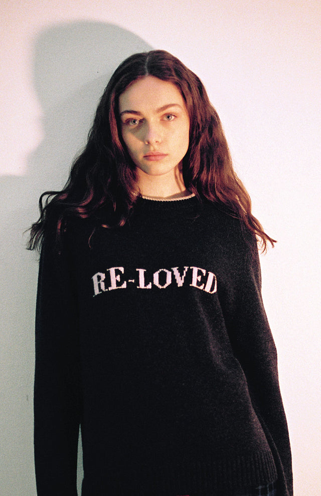 Re-loved Recycled Cashmere Jumper In Grey