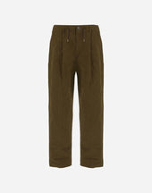 Trousers In Waxed Tech Cotton
