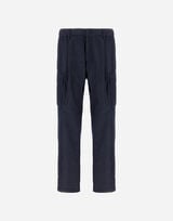 DENIM-EFFECT COTTON TROUSERS