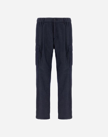Denim Effect Cotton Trousers