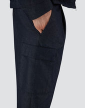 Denim Effect Cotton Trousers