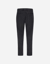Trousers In Herringbone Wool Flannel