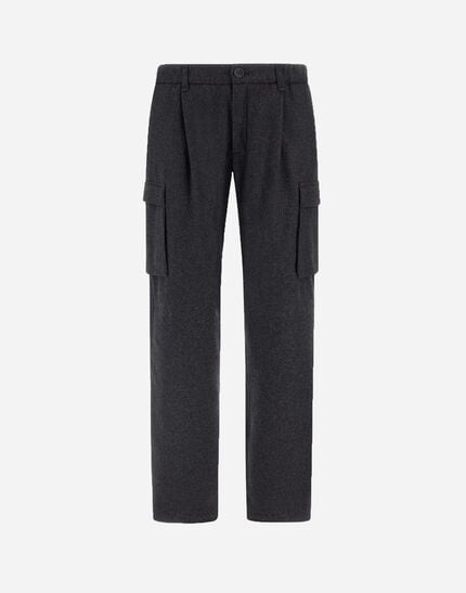 Cargo Trousers In Wool Flannel