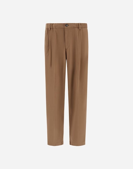 Trousers In Stretch Cotton Velvet