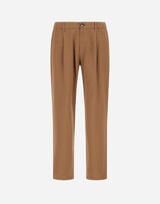 TROUSERS IN COTTON LINEN POPELINE