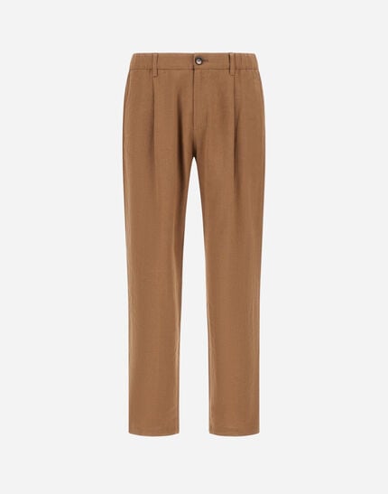 Trousers In Cotton Linen Popeline