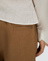 Trousers In Cotton Linen Popeline