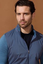 Pull Zip En Laine Bleu Indigo