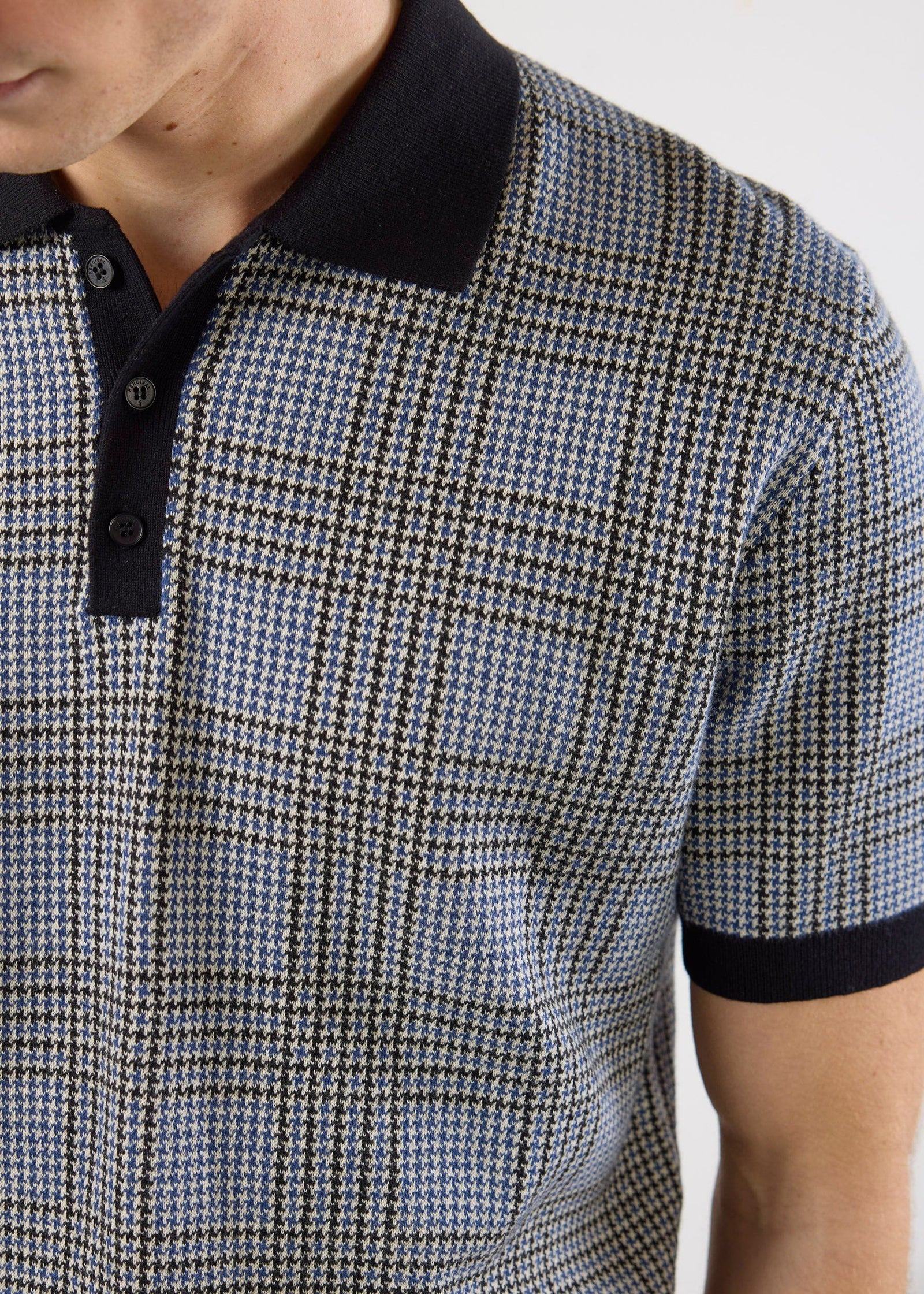 Casa Martini Knitted Polo Puppytooth Cotton