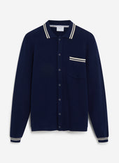 Pablo Cotton Knitted Shirt | Long Sleeve | Navy