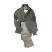 Painters Jacket In Green Seersucker