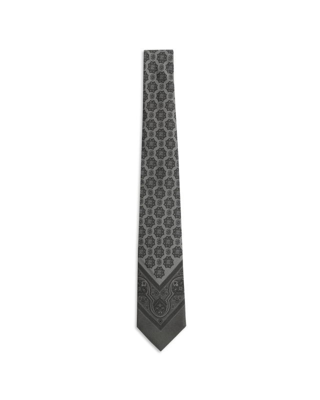 Paisley Bandana Tie - Grey