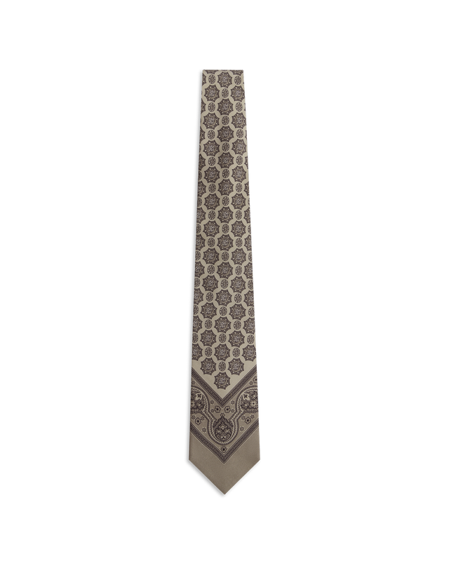 Paisley Bandana Tie - Taupe