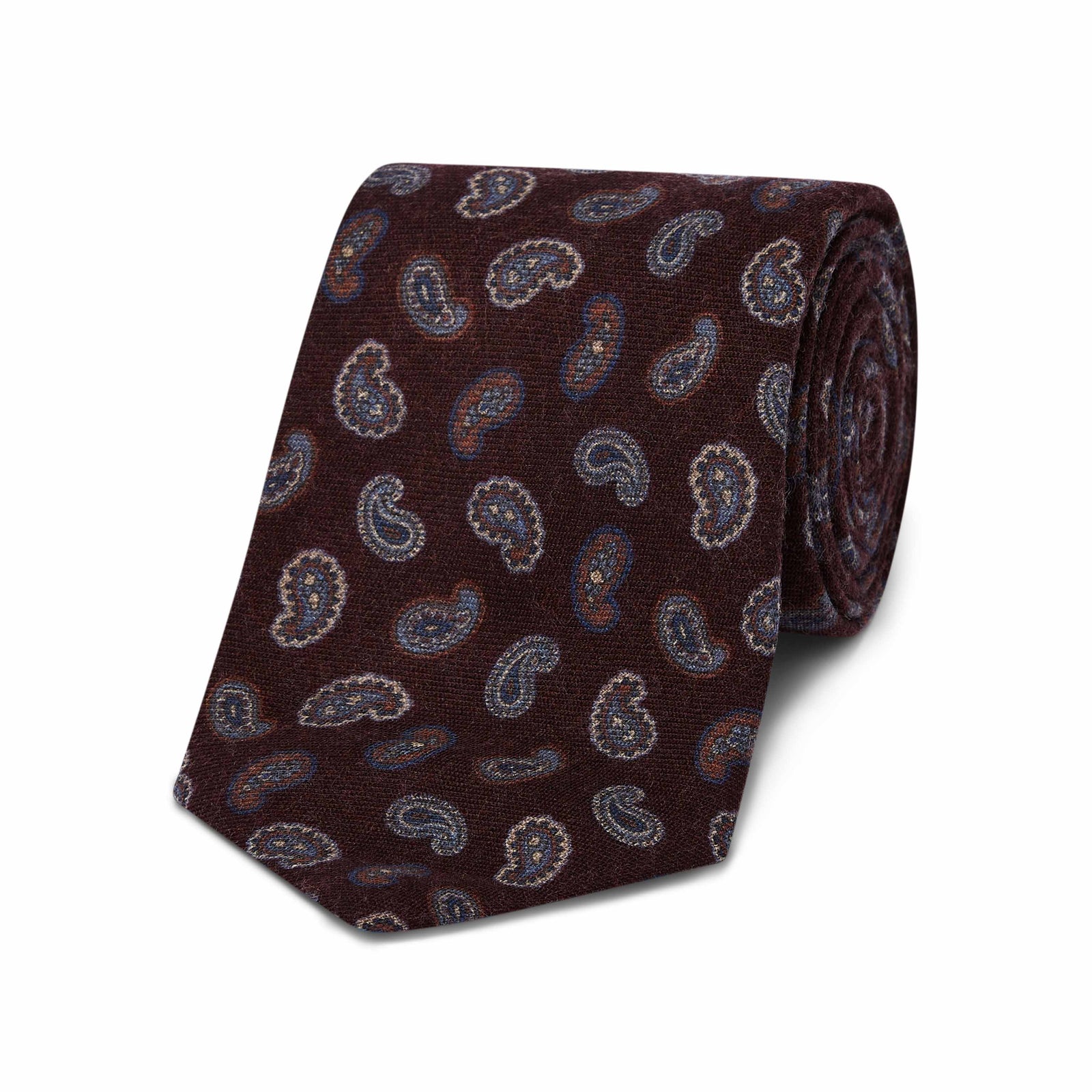 Paisley Motif Wool Tie In